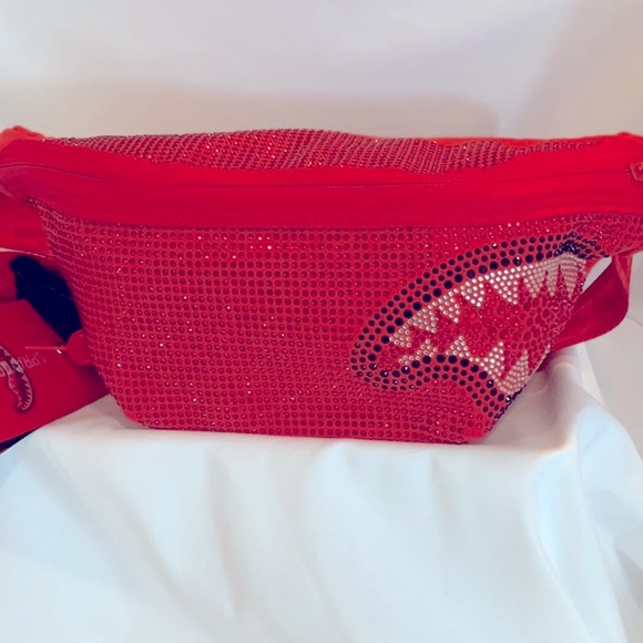 Sprayground Red Faux Crystal TRINITY BLING Crossbody - Picture 13 of 14
